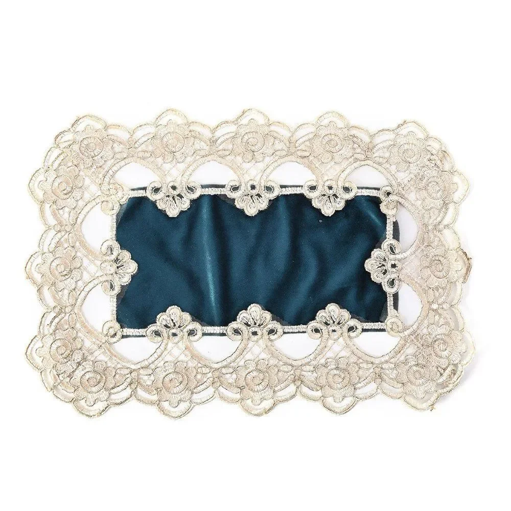 Teal and Gold Polyester & Velvety Place Mats